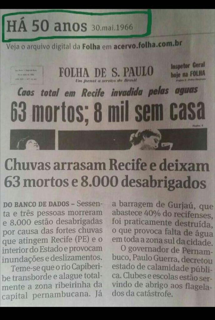 Cenário em 1966 a exatamente 50 anos. Nada de novo comparado ao que vivemos nos dias atuais.